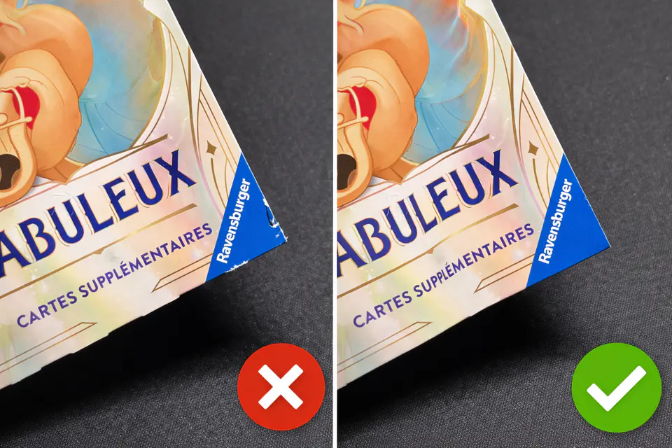 Comparaison : produit abîmé vs produit en bon état