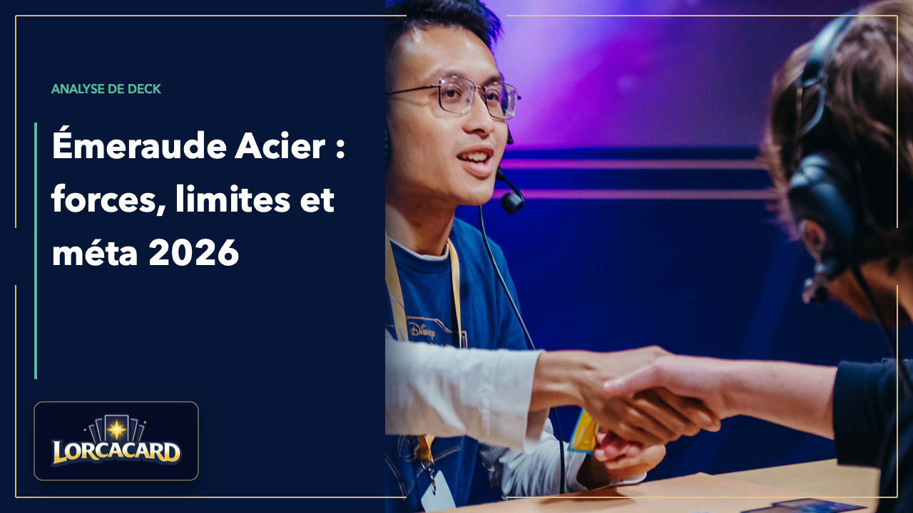 Deck Émeraude Acier Lorcana : plan de jeu et place dans la méta 2026